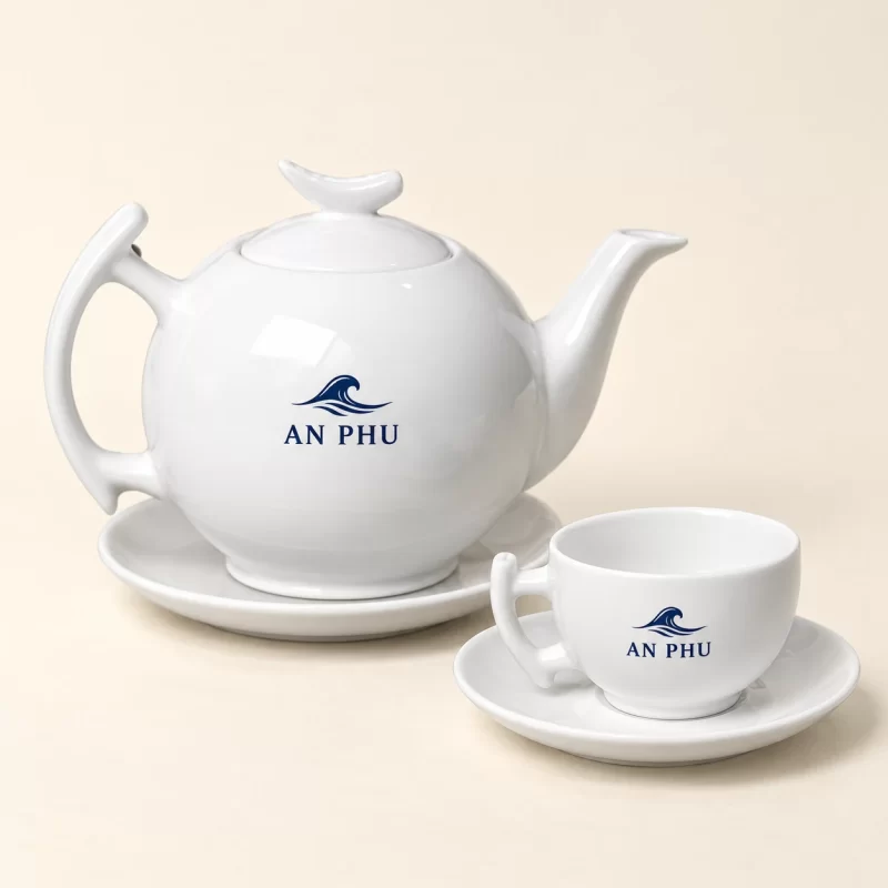 Demo biểu tượng sóng AN PHU trên bộ trà trắng