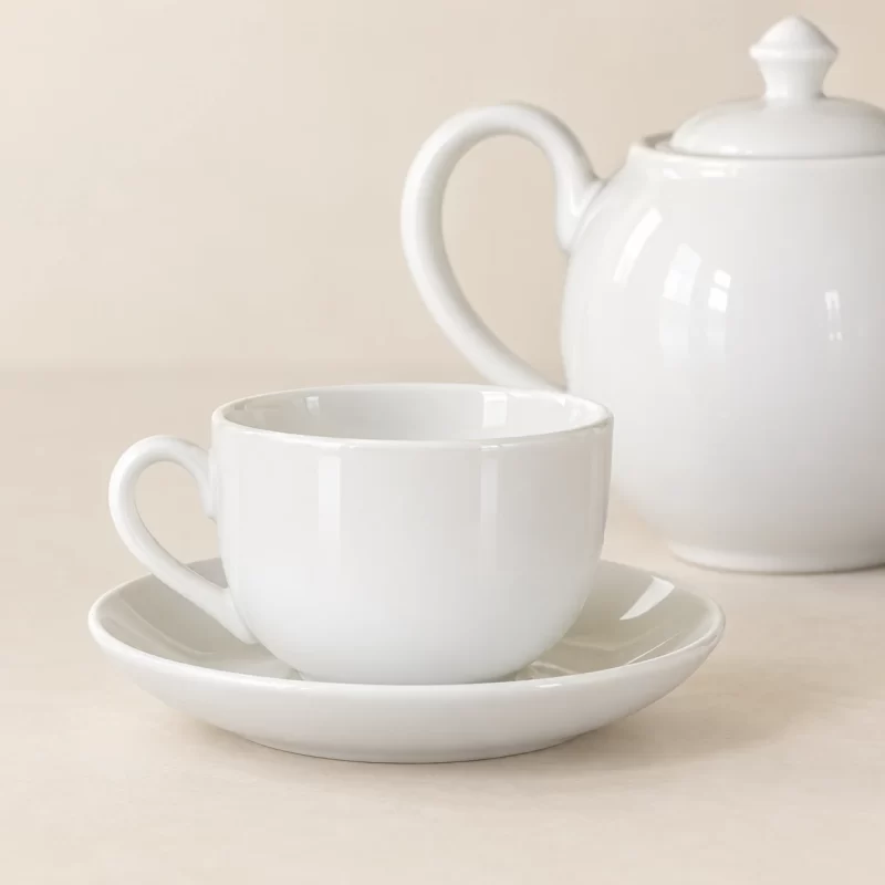 Chi tiết chén, quai và men trắng của Dáng bầu, quai vòng, chén thấp