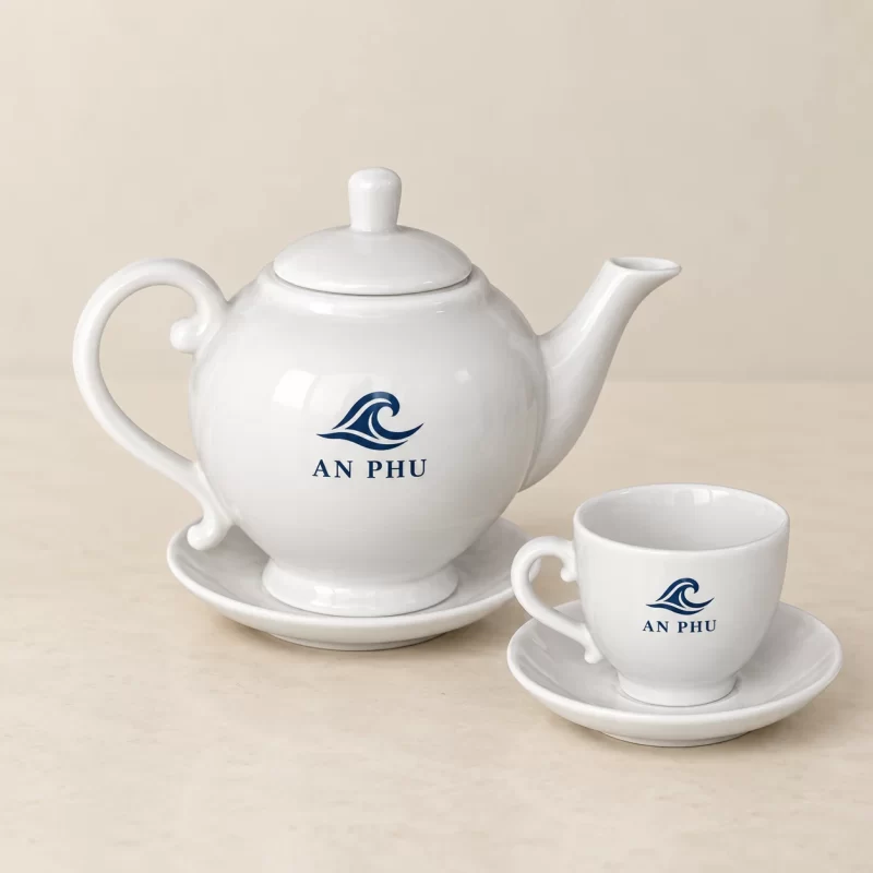 Demo biểu tượng sóng AN PHU trên bộ trà trắng