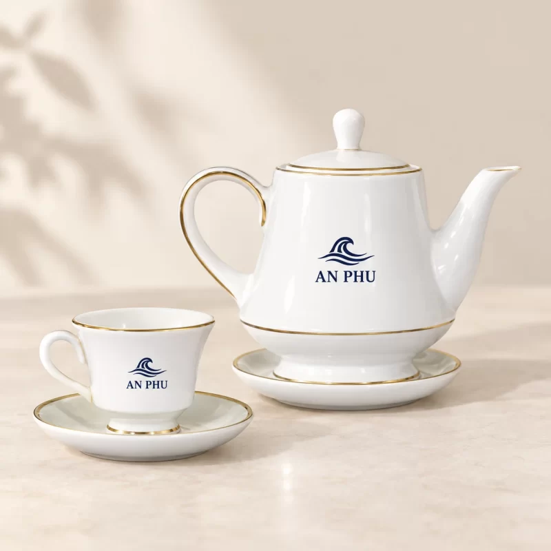 Demo biểu tượng sóng AN PHU trên bộ trà trắng
