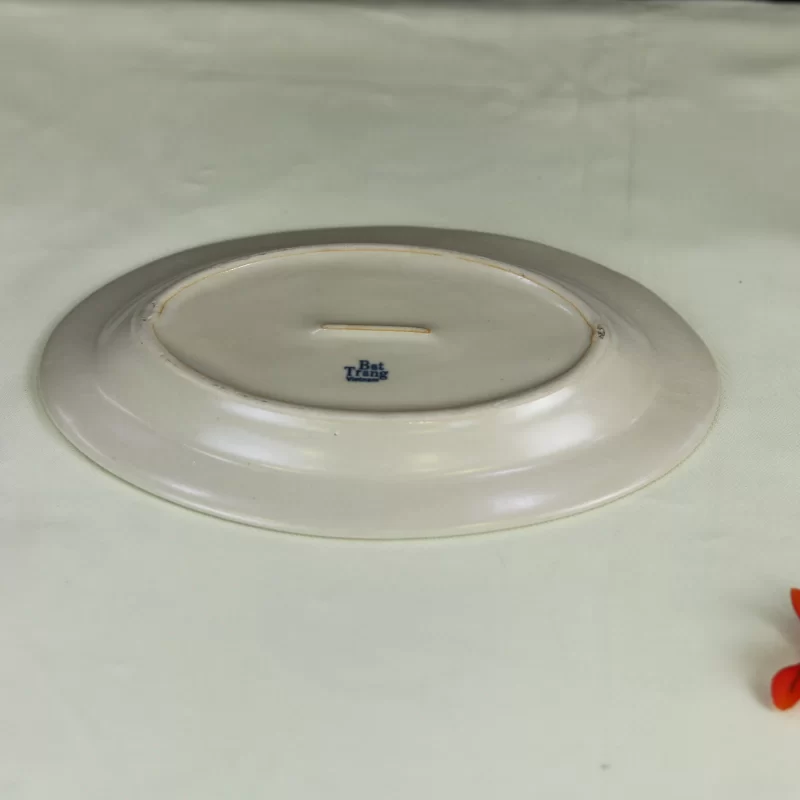 mặt sau và chân đĩa oval.